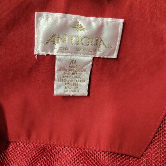 Antigua Boat Jacket Hatteras Island Yachts Gear Womens XL Red Mock Neck Zip - Picture 9 of 15